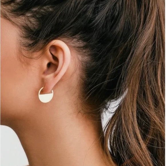 Art Deco Gold Hoops - Picture 2 of 4